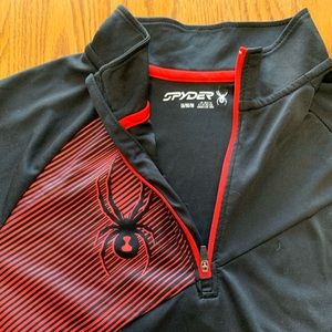 Spyder Activewear 1/4 Zip Men’s Medium Black/Red